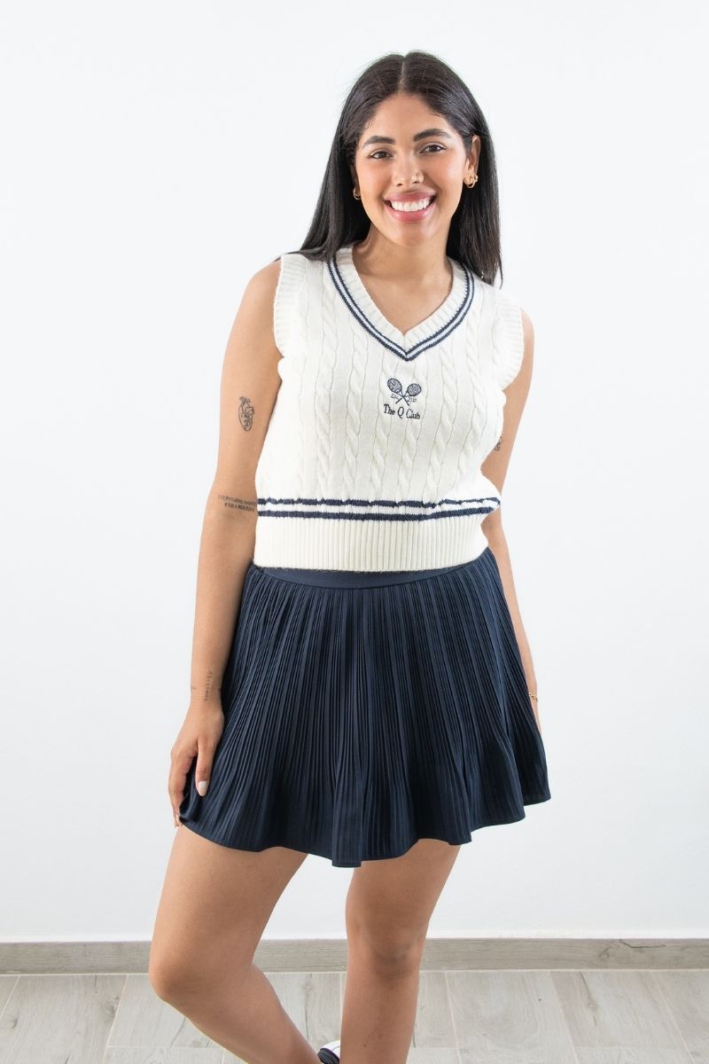 Falda Short Plisada Casual