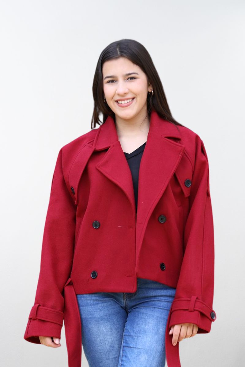 Abrigo Color Burdeos Oversize
