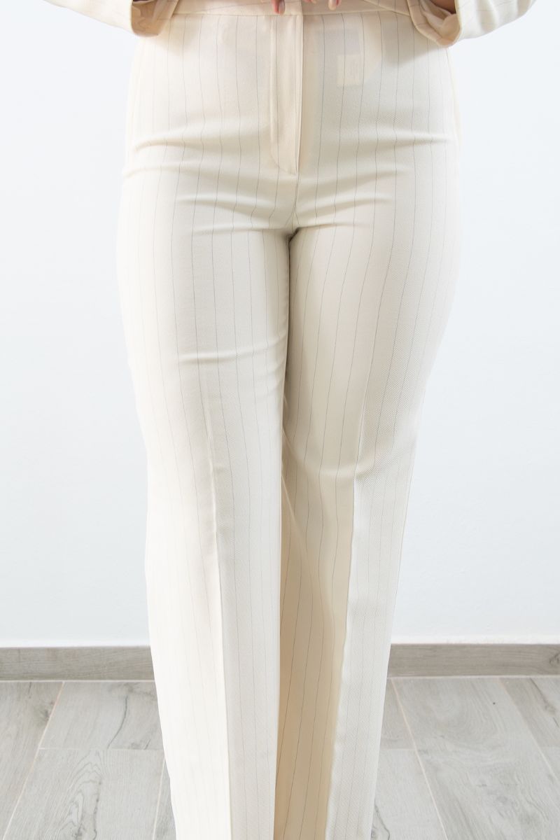 Set De Rayas Blazer Corto y Pantalón