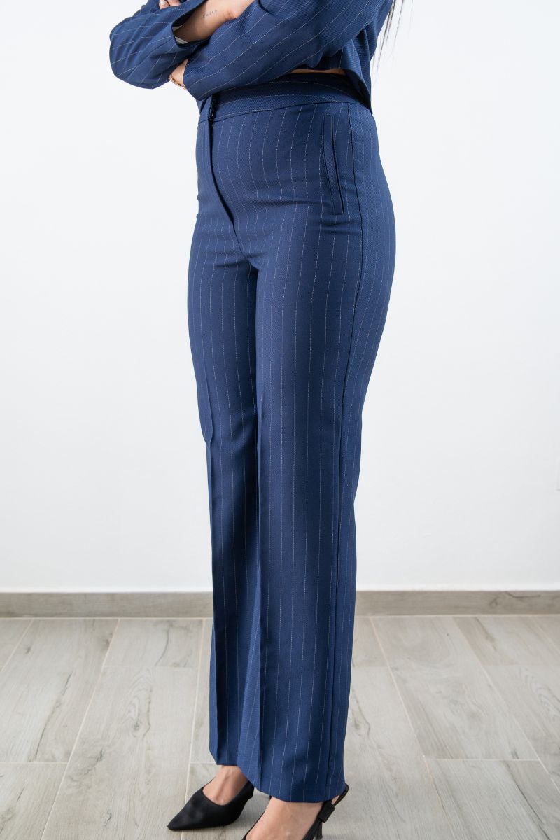 Set De Rayas Blazer Corto y Pantalón