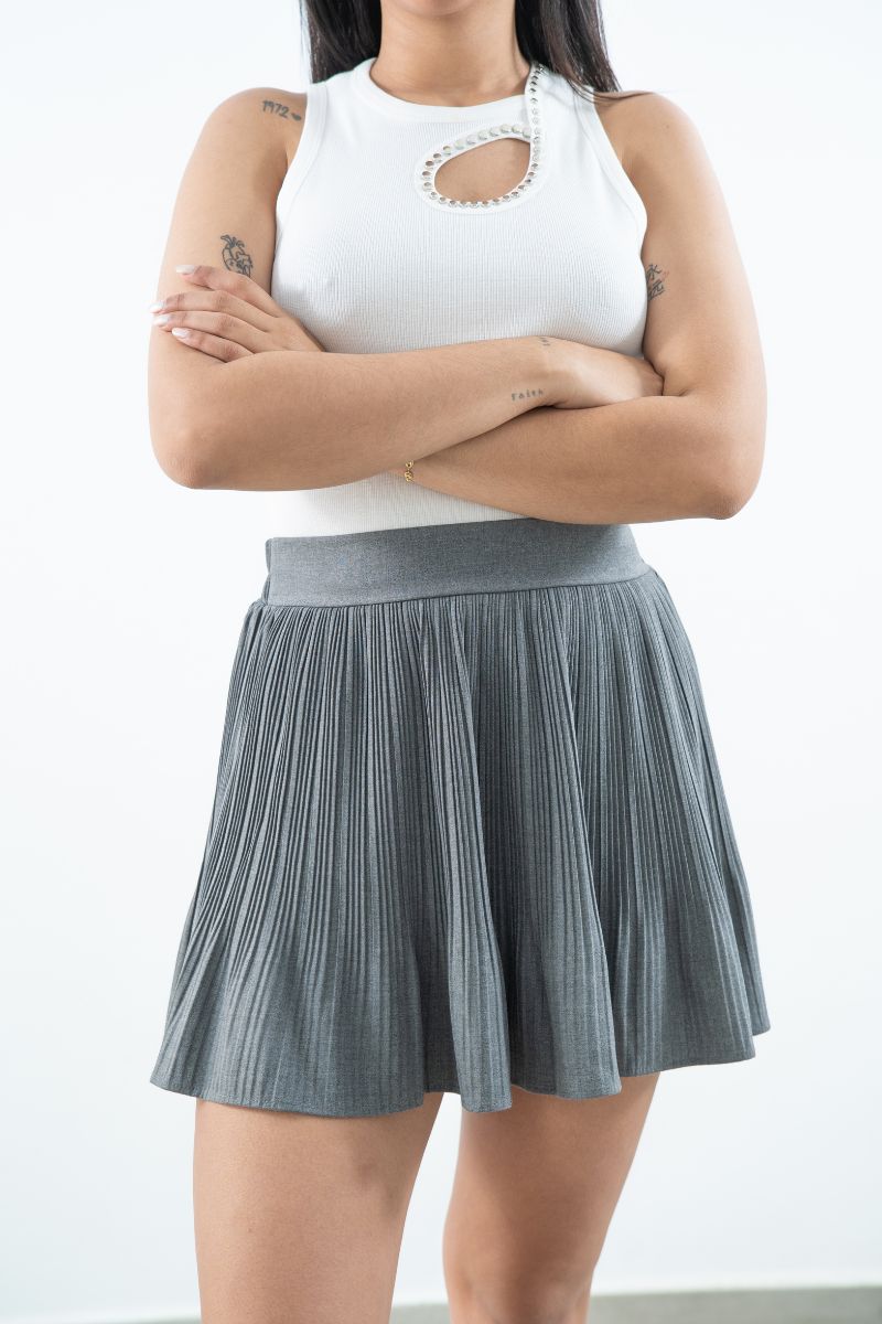 Falda Short Plisada Casual