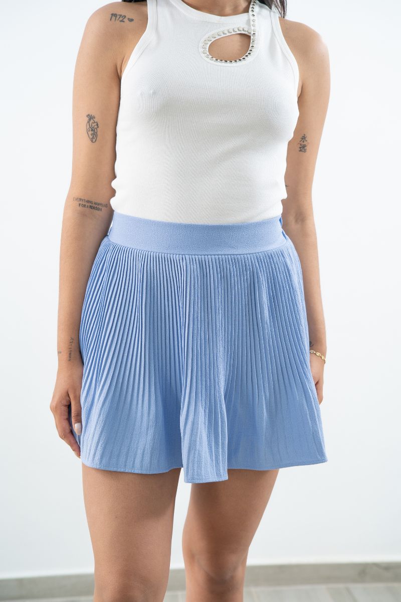 Falda Short Plisada Casual