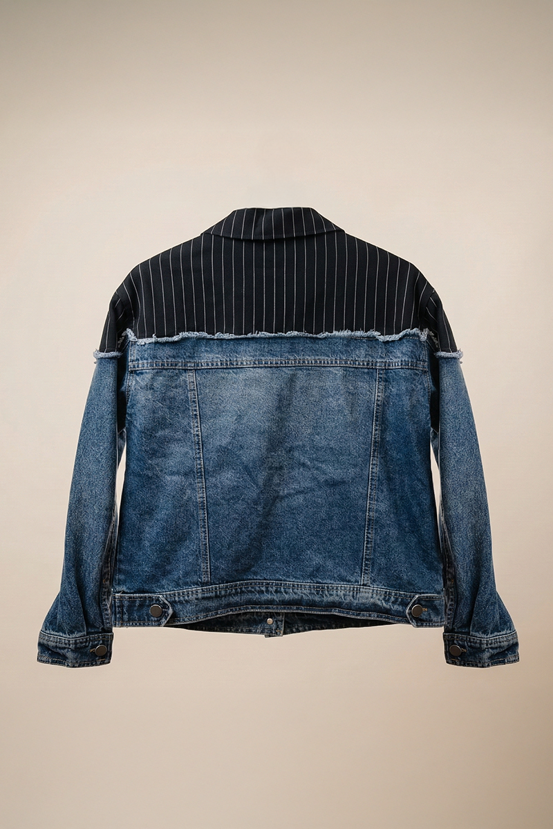 Chaqueta Denim  con Solapa Tipo Blazer