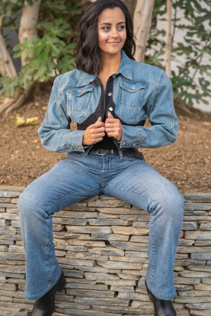 Chaqueta Corta Bicolor Denim