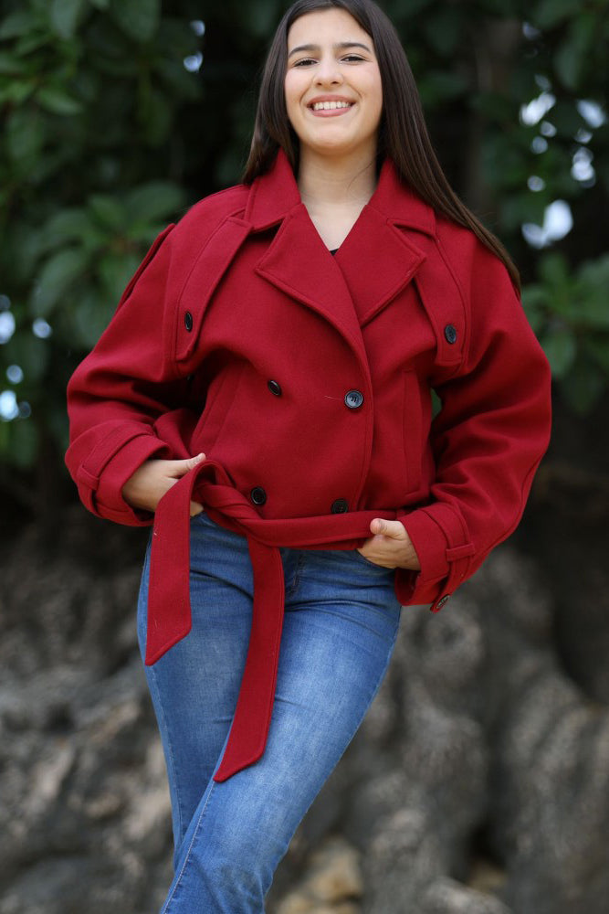 Abrigo Color Burdeos Oversize