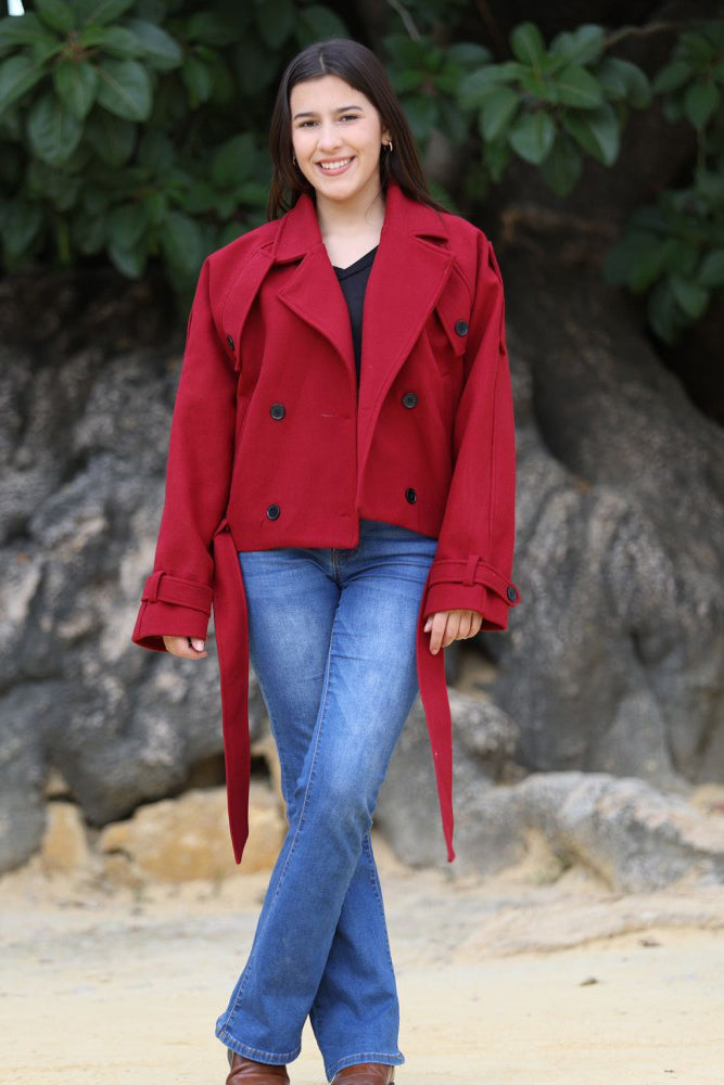 Abrigo Color Burdeos Oversize
