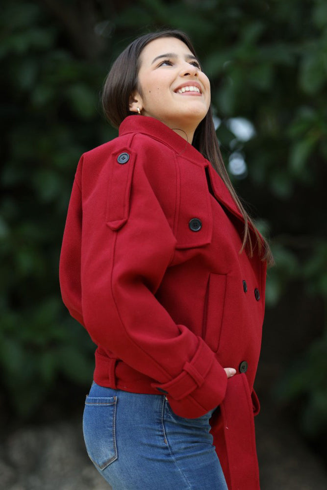 Abrigo Color Burdeos Oversize