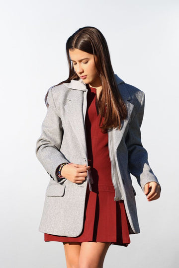 Blazer Largo  con Capucha Interior (Desmontable) y Bolsillos