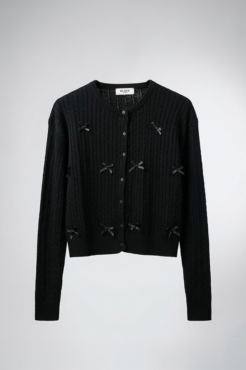 Sweater  con Lazos Decorativos y Textura Trenzada
