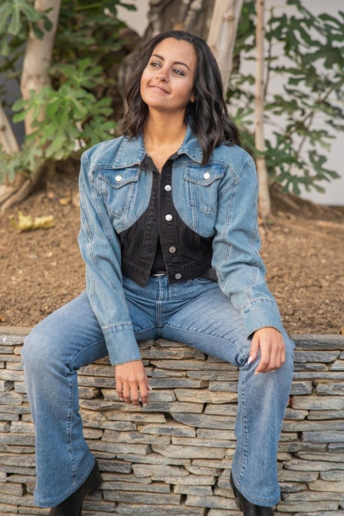 Chaqueta Corta Bicolor Denim